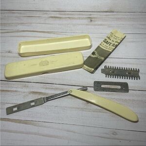 Vintage Durham Duplex Safety Celluloid Case and Handle Razor Set Made In USA